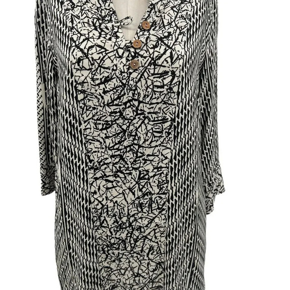 Soft Surroundings Raven Dress in Ecru /‎ Black Petite Size Small PS - Picture 5 of 11